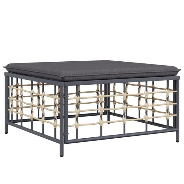 Loungegrupp 4 delar med dynor antracit konstrotting