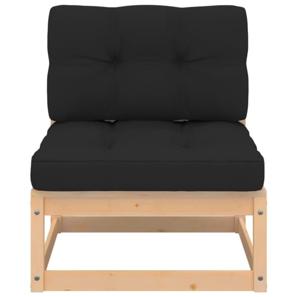 Loungegrupp med dynor 3 delar massiv furu