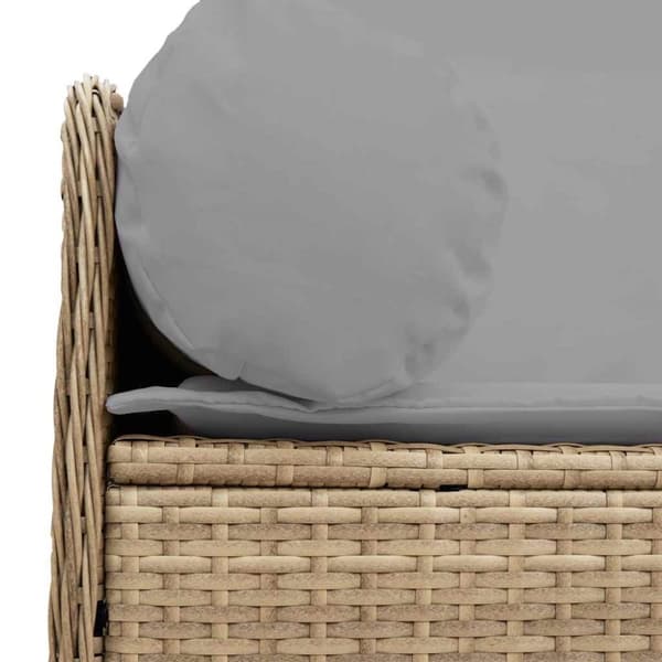 Trädgårdssoffa 3-sits med dynor konstrotting beige