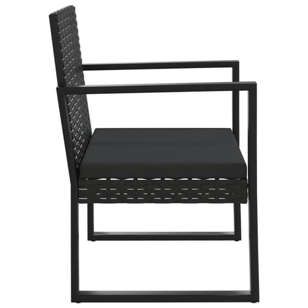 Loungegrupp för trädgården med dynor 4 delar svart konstrotting