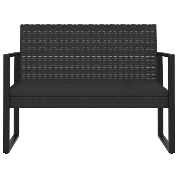 Loungegrupp för trädgården med dynor 4 delar svart konstrotting