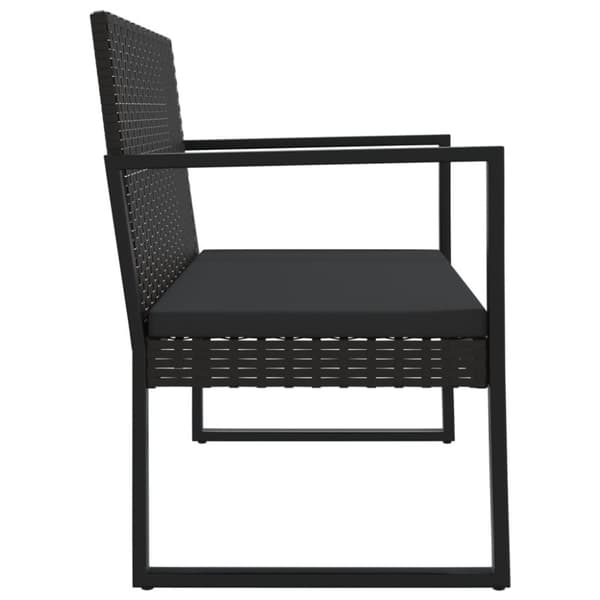 Loungegrupp för trädgården med dynor 4 delar svart konstrotting