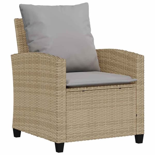 Soffgrupp för trädgård med dynor 4 delar beige konstrotting