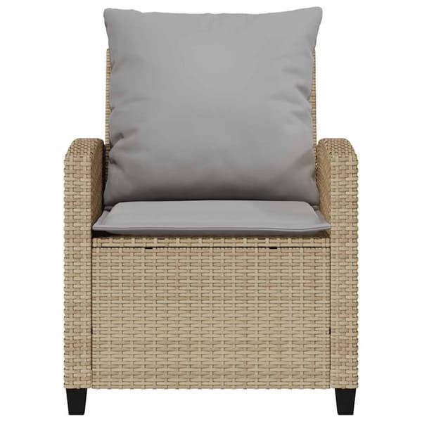 Soffgrupp för trädgård med dynor 4 delar beige konstrotting