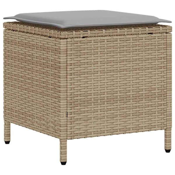 Soffgrupp för trädgård med dynor 4 delar beige konstrotting