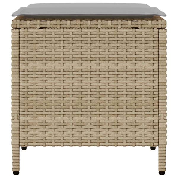 Soffgrupp för trädgård med dynor 4 delar beige konstrotting