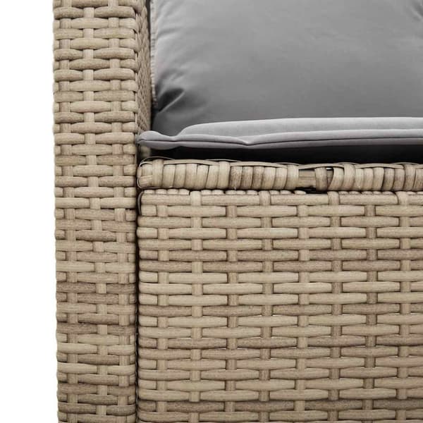 Soffgrupp för trädgård med dynor 4 delar beige konstrotting