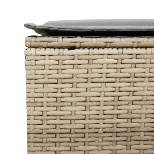 Soffgrupp för trädgård med dynor 4 delar beige konstrotting