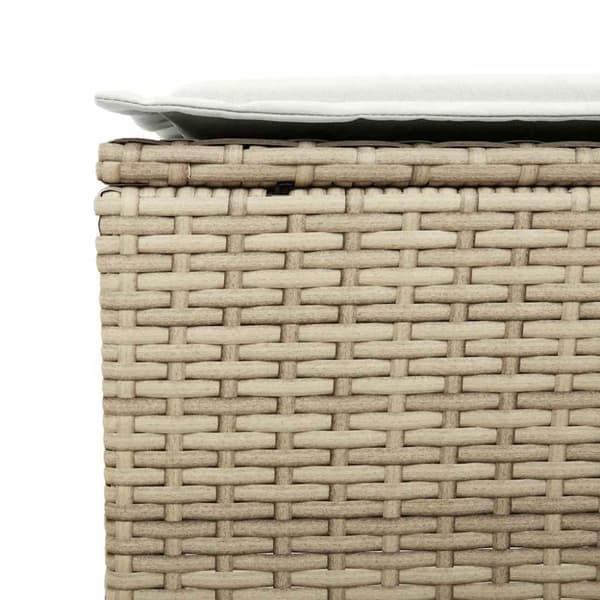 Soffgrupp för trädgård med dynor 4 delar beige konstrotting