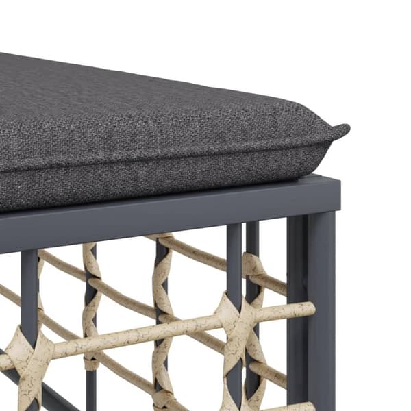Loungegrupp 3 delar med dynor antracit konstrotting