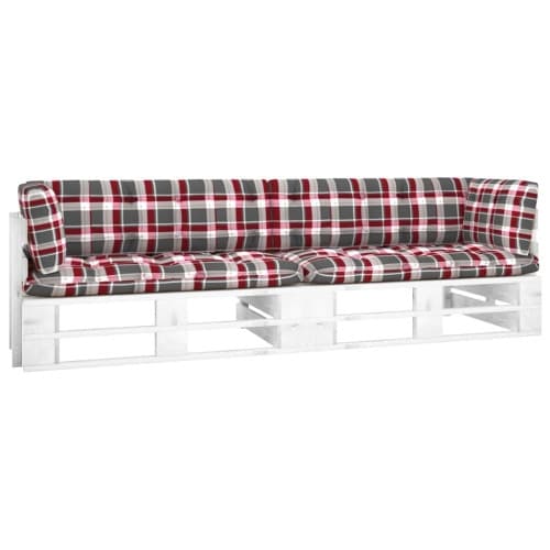 Pallsoffa 2-sits med dynor vit impregnerad furu