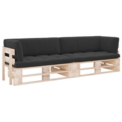 Pallsoffa 2-sits med dynor impregnerad furu