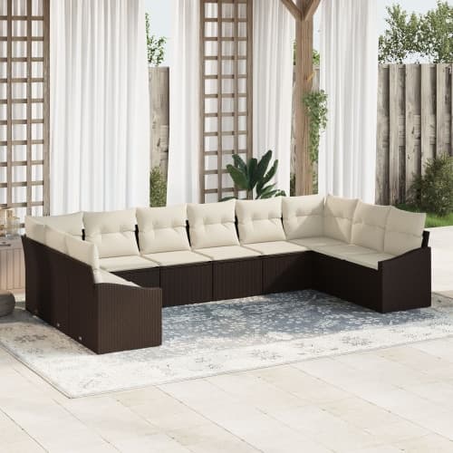 Trädgårdsofaset Set av 10 Beige Rotting Trädgårdslove