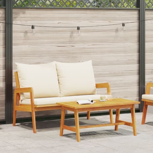 2 Delar Bistro Set med Kuddar Massivt Trä Akacia