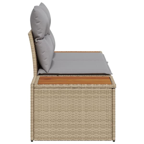 2-sits trädgårdsoffa med kuddar Beige Poly Rattan