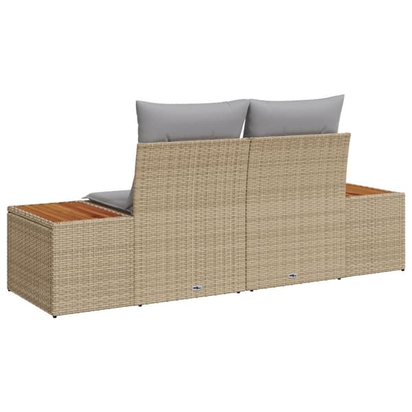 2-sits trädgårdsoffa med kuddar Beige Poly Rattan