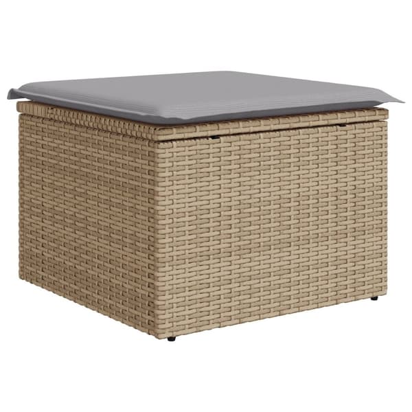 Trädgårdssoffset Set om 5 Beige, Grå Rotting, Polyester
