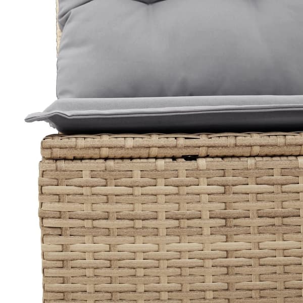 Trädgårdssoffset Set om 5 Beige, Grå Rotting, Polyester
