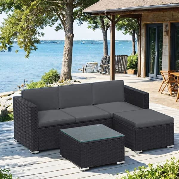 Trädgårdsmöbelset, SONGMICS GGF005B04, 60x173x66 cm, Svart-Grå