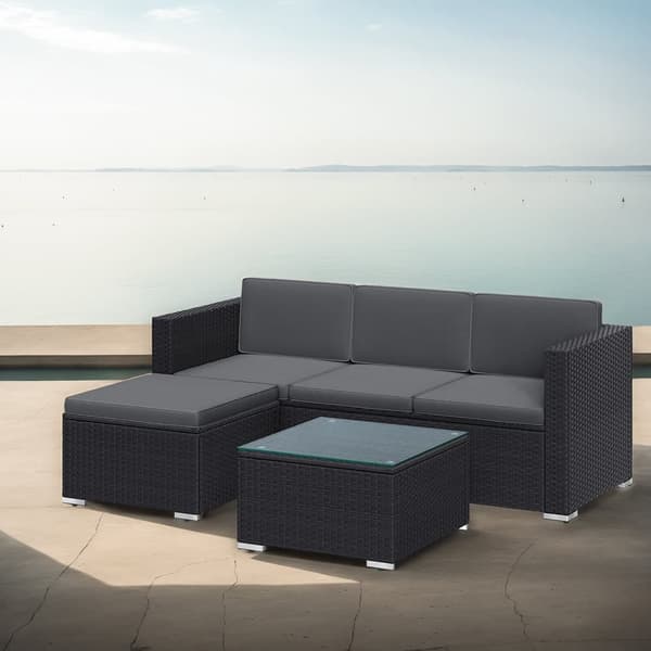 Trädgårdsmöbelset, SONGMICS GGF005B04, 60x173x66 cm, Svart-Grå