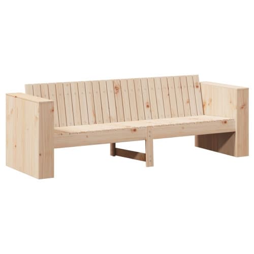 Trädgårdsoffa 3-sits Naturlig Massivt tallträ Medium Hållbar