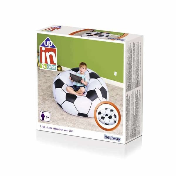 Uppblåsbar sittsäcksstol Fotbollsboll - BESTWAY - Up In Over - För barn - Svart och vit