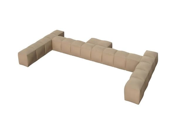 Pigro felice - 921989-SAND - Modul'Air Luxe dubbel PVC uppblåsbart ryggstöd Beige 234 x 117 x 24 cm