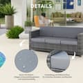 Miniatyrbillede 5 af 9: Have Lounge Sofa, Poly-Rattan, 185x70x80 cm, Grå