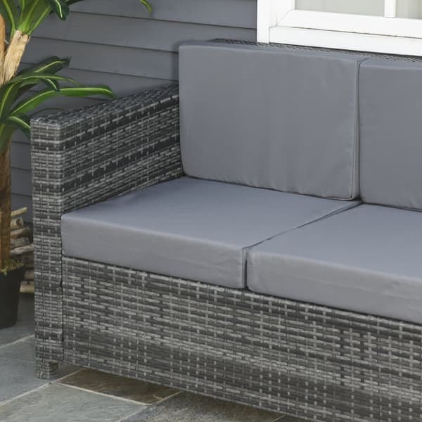 Have Lounge Sofa, Poly-Rattan, 185x70x80 cm, Grå