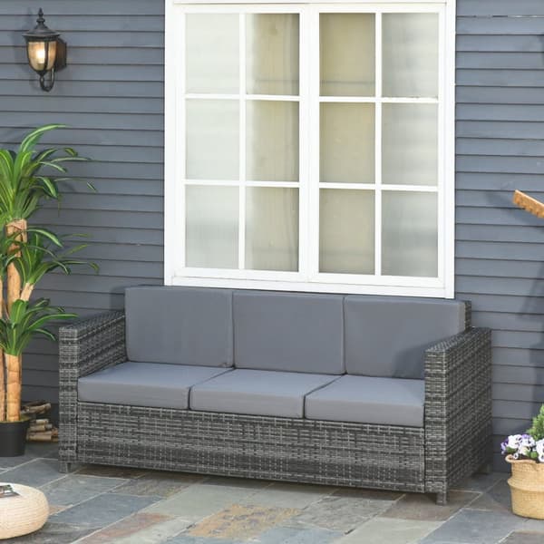 Have Lounge Sofa, Poly-Rattan, 185x70x80 cm, Grå