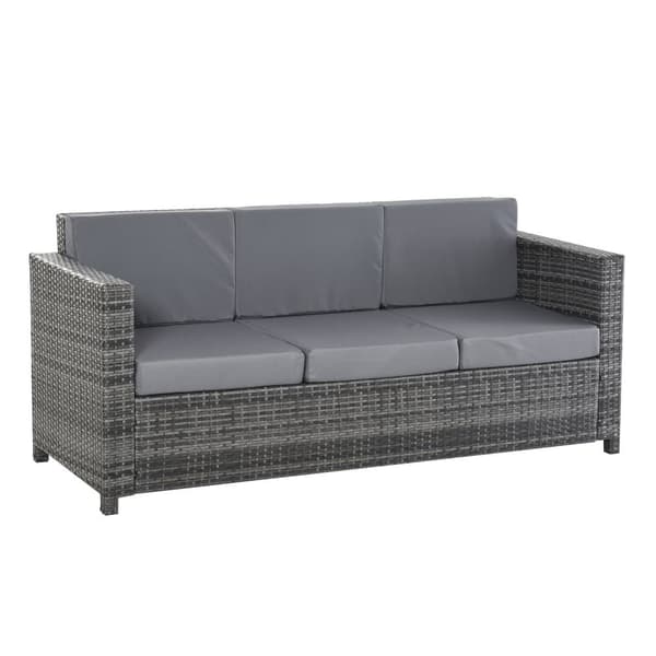 Have Lounge Sofa, Poly-Rattan, 185x70x80 cm, Grå
