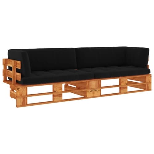 Pallsoffa 2-sits med dynor honungsbrun impregnerad furu