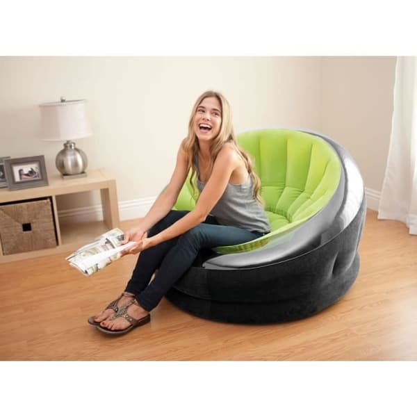 Inflatable fåtölj - INTEX - ONYX - Grön / Svart - Trendig design - 1 person - Vattentålig