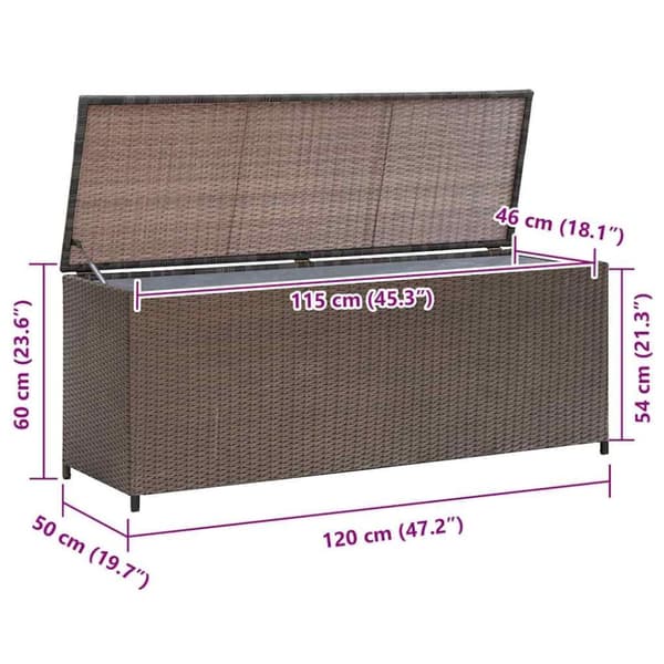 vidaXL Dynbox 120x50x60 cm konstrotting brun