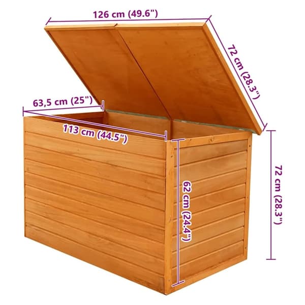 vidaXL Putekasse 126x72x72 cm tre