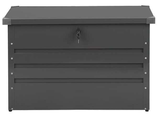 Ulkosäilytyslaatikko grafiitinharmaa teräs 100 x 62 x 64 cm lukittava 300 L vedenpitävä moderni tyyli