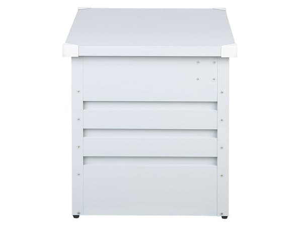 Ulkosäilytyslaatikko vaaleanharmaa teräs 132 x 62 x 64 cm lukittava 400 L vedenpitävä moderni tyyli