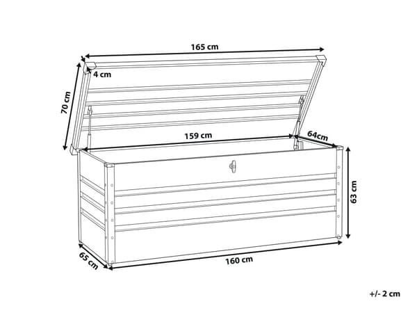 Ulkosäilytyslaatikko tummanvihreä teräs 165 x 70 x 67 cm lukittava 600 L vedenpitävä moderni tyyli