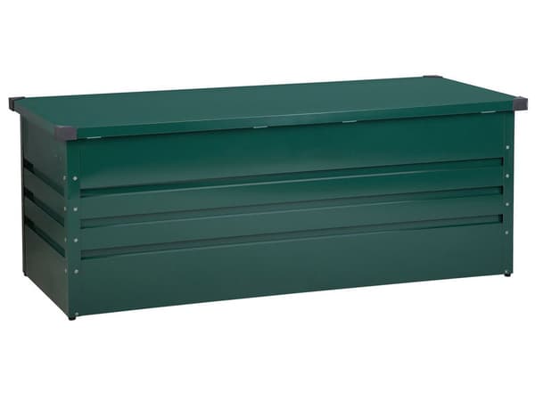 Ulkosäilytyslaatikko tummanvihreä teräs 165 x 70 x 67 cm lukittava 600 L vedenpitävä moderni tyyli
