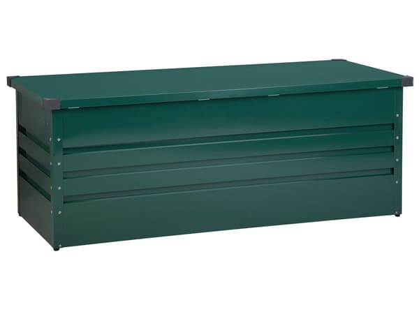 Ulkosäilytyslaatikko tummanvihreä teräs 165 x 70 x 67 cm lukittava 600 L vedenpitävä moderni tyyli