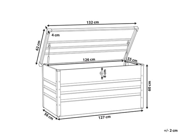 Ulkosäilytyslaatikko grafiitinharmaa teräs 132 x 62 x 64 cm lukittava 400 L vedenpitävä moderni tyyli