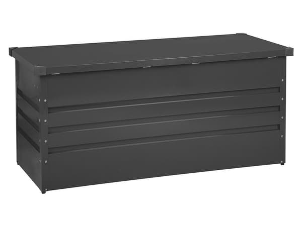 Ulkosäilytyslaatikko grafiitinharmaa teräs 132 x 62 x 64 cm lukittava 400 L vedenpitävä moderni tyyli