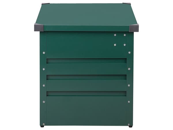 Ulkosäilytyslaatikko tummanvihreä teräs 100 x 62 x 64 cm lukittava 300 L vedenpitävä moderni tyyli