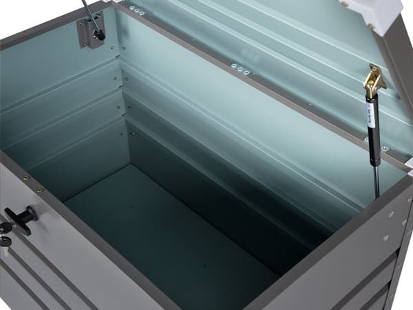 Udendørs Opbevaringsboks Grå Galvaniseret Stål 400 L Industrihave