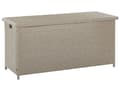 Miniatyrbillede 4 af 9: Hyndeboks Beige Grå Polyrattan 126 x 46 cm Dekorativ Kæmpe Opbevaringsboks til Hynder og Havepuder Udendørs Terrasse Have Tilbehør
