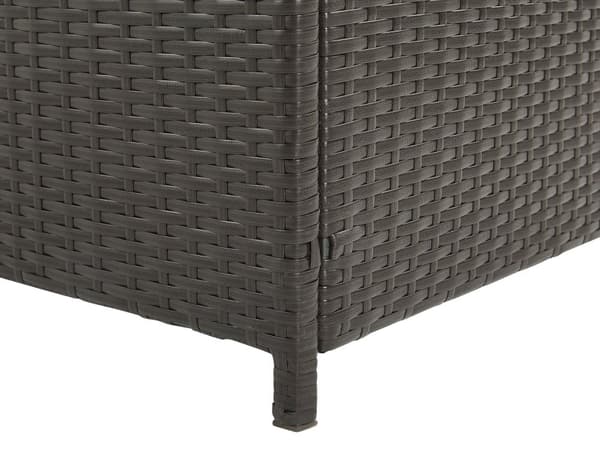 Hyndeboks Brun Polyrattan 126 x 46 cm Dekorativ Kæmpe Opbevaringsboks til Hynder og Havepuder Udendørs Terrasse Have Tilbehør