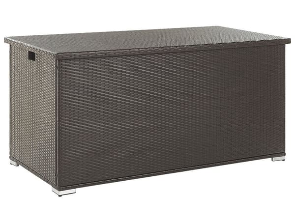 Säilytyslaatikko ruskea 155 x 80 x 75 cm PE-rottinki 770L kahvat muovi teräs kangas