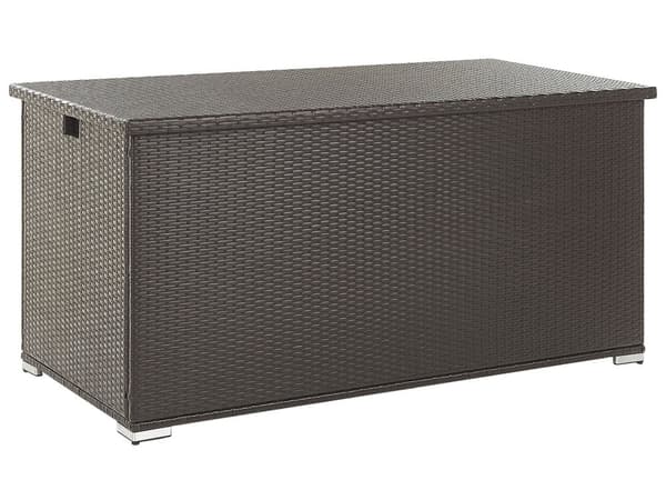 Säilytyslaatikko ruskea 155 x 80 x 75 cm PE-rottinki 770L kahvat muovi teräs kangas