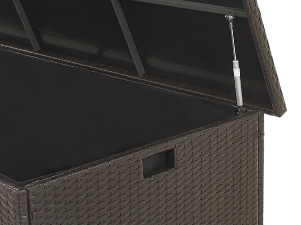 Säilytyslaatikko ruskea 155 x 80 x 75 cm PE-rottinki 770L kahvat muovi teräs kangas