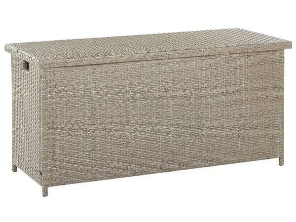 Säilytyslaatikko ruskeanharmaa 126 x 63 x 46 cm PE-rottinki 290L kahvat muovi alumiini kangas